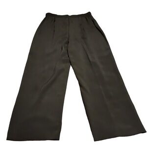 Dana Kay Crop Pants Women 14 Black Lined Elastic Pull-on (231)